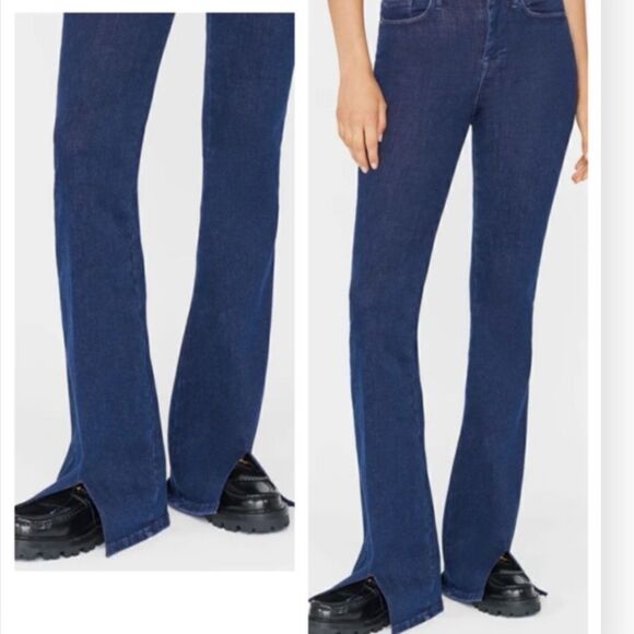 FRAME Le One Flare High Rise Organic Cotton Jeans Sz 2 in Keller NWT  $238 - Picture 1 of 6